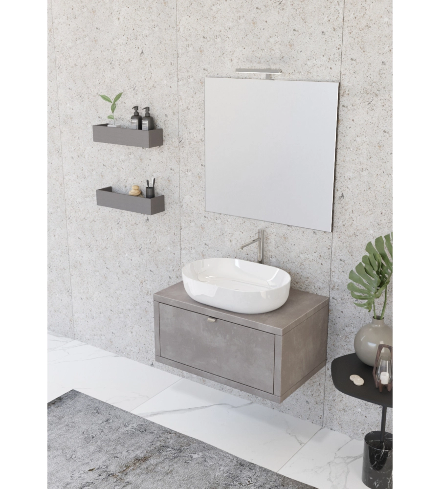 Mobile bagno "tintoretto" cemento, 80 cm